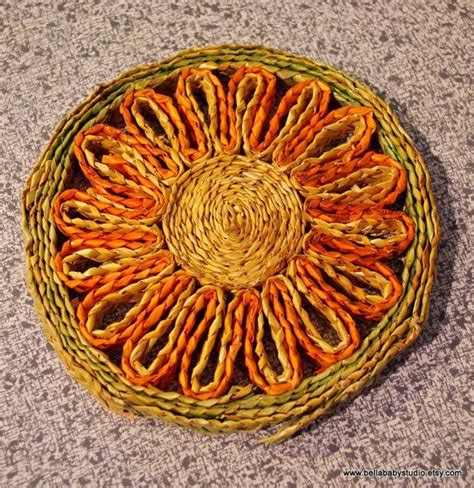 Vintage Straw Trivet Potholder Rattan Trivet Hot Pad Pot Holders Trivet Hot Pads