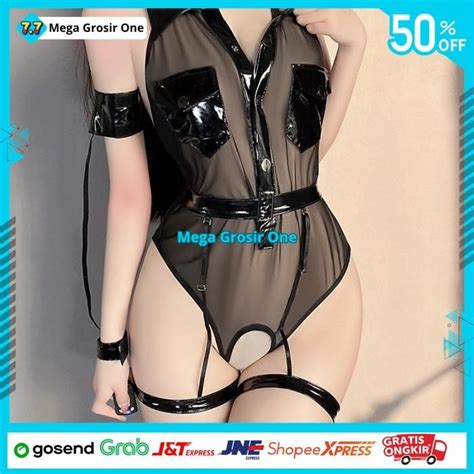 Jual Lingerie Baju Malam Sexy Sexy Hot Binal Cosplay New Polisi Bodysuit Open Crotch Terbaik