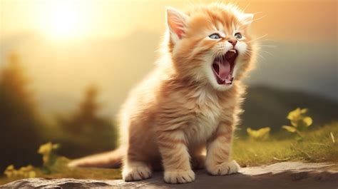 Premium AI Image A Kitten With Its Mouth Open