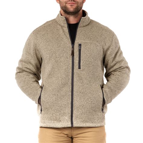Mens Smiths Workwear Sherpa Lined Sweater Fleece Jacket Color