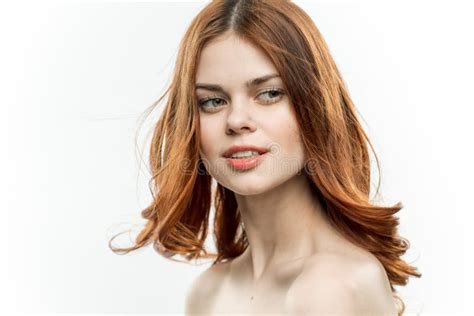 Pretty Woman Naked Shoulders Close Up Cosmetics Glamor Studio Stock Photo Image Of Model Care