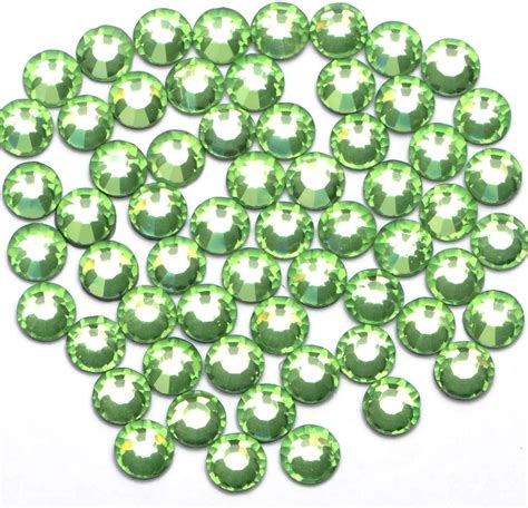 Amazon Pieces Hot Fix Glass Flatback Rhinestones Hotfix Round Crystal Gems Peridot