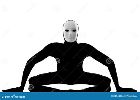 Performer Mime With Mask Stretching Flexibility Stock Photo Image Of