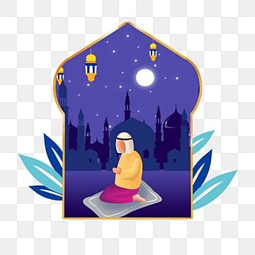 Ramadan Prayer White Transparent Hand Drawn Cartoon Ramadan Prayer