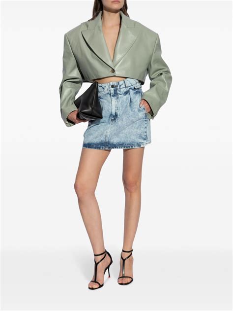 The Mannei Antin Paperbag Waist Denim Miniskirt Farfetch