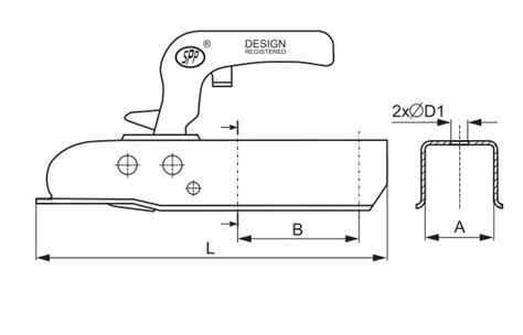 ZACZEP KULOWY ZSK 1300H 1300KG 50 5MM MTD Przyczepy Samochodowe Bieruń