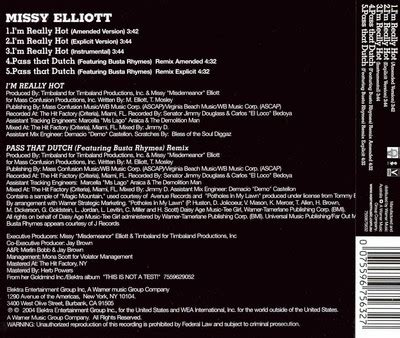 MISSY ELLIOTT I M REALLY HOT NEW CD EBay