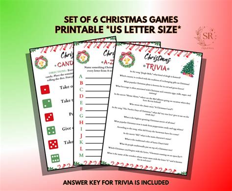 Printable Christmas Game Bundle Christmas Party Games Etsy