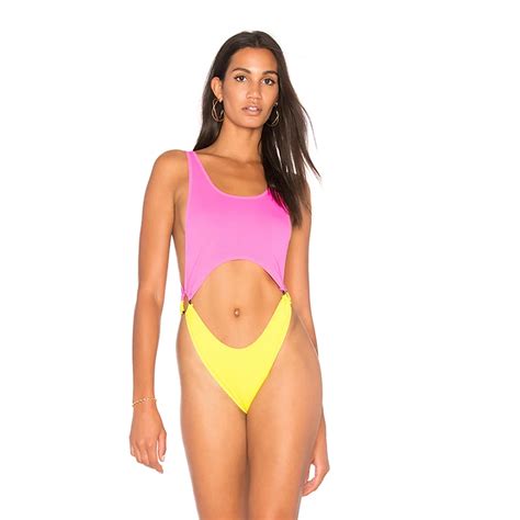 Hot Sale Midriff Baring Colorful Bathing Suit High Cut Woman Swimwear Buy Woman Swimwear High
