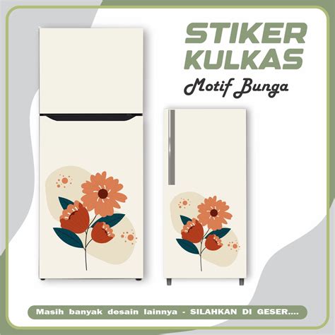jual stiker kulkas  pintu  stiker kulkas  pintu motif bunga