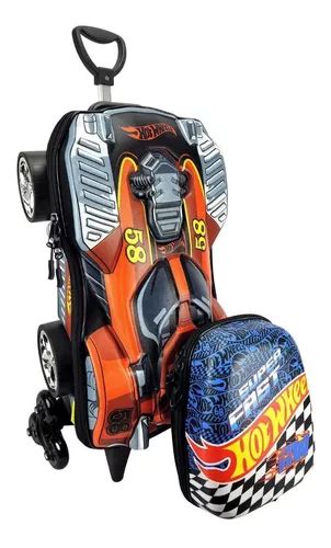 Mochila De Rodinha Hot Wheels D Lancheira Maxtoy Bm Parcelamento Sem Juros