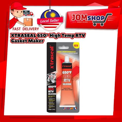 X Traseal 650F Red RTV Silicone Gasket Maker Xtraseal Hi Temp RTV