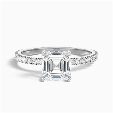 Shop Mylie 2 Carat Asscher Diamond Ring 18k White Gold