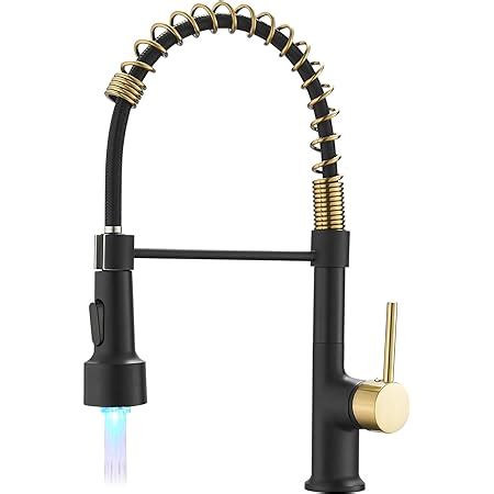 Gimili Black Gold Kitchen Faucet With Pull Down Sprayer Single Handle