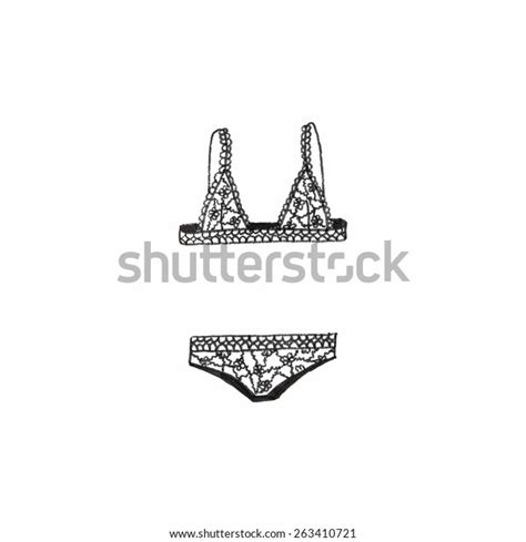 Lingerie Doodle Bra Panties On White Stock Vector Royalty Free Shutterstock