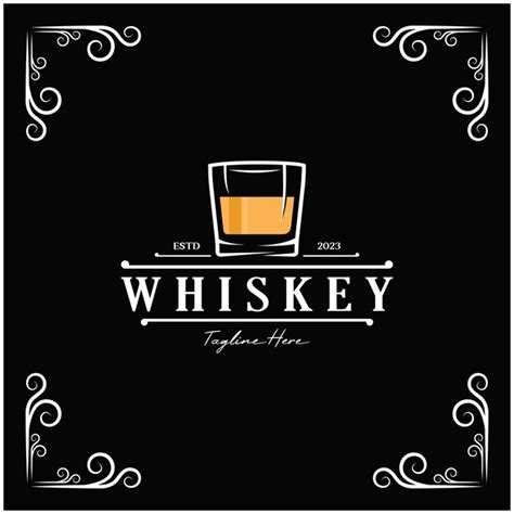 Premium Vector Vintage Premium Whiskey Logo Label With Glass Or Beer