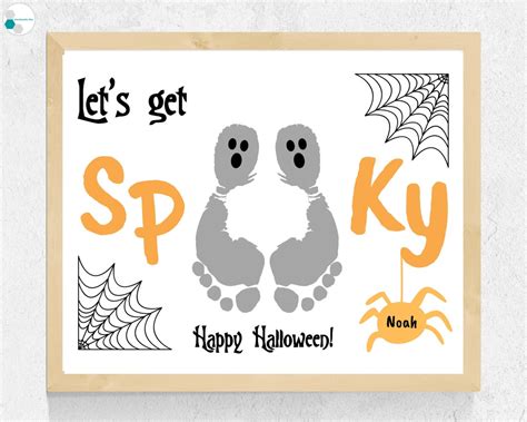 spooky halloween footprint art craft printable footprint halloween