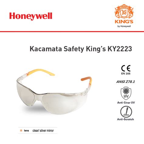 Kacamata Safety King Ky Clear Mirror Anti Scratch Safety Glasses