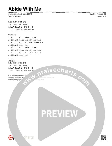 Abide With Me Chords PDF (Tommy Walker) - PraiseCharts