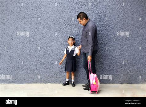 Divorced Single Dad Picks Up His Brunette Latina Daughter From School