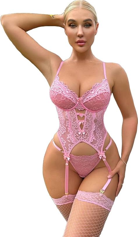 Floral Lace Underwire Garter Lingerie Set With Pair Stocking Artofit