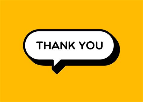 Premium Vector Thank You Speech Bubble With Outline