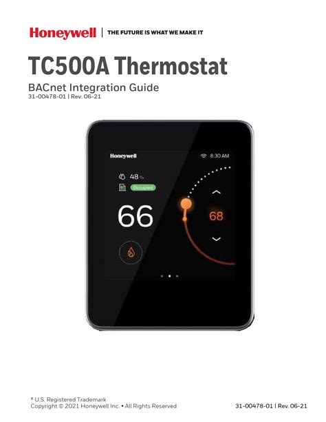 Tc500a Commercial Thermostat Bacnet Integration Guide Honeywell