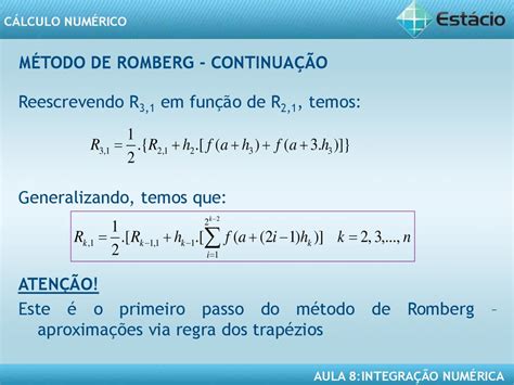 Cálculo Numérico Integração Numérica Aula 8 Online Presentation