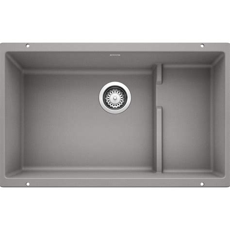 BLANCO Precis 28.75-in x 18-in Metallic Gray Single-Basin Undermount ...