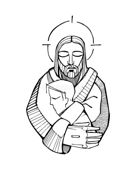 Jesus Hug Stock Vector - Image: 62610506