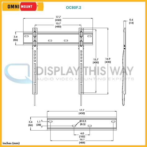 OmniMount Classic Series Medium Slim Fixed TV Wall Mount OC80F.2