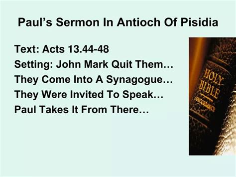 PPT Pauls Sermon In Antioch Of Pisidia PowerPoint Presentation Free