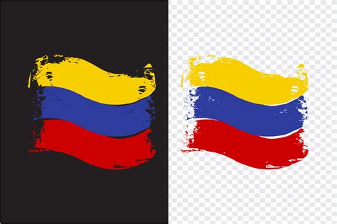 Colombia Country Wavy Brush Flag Design Graphic By Emuchy1999