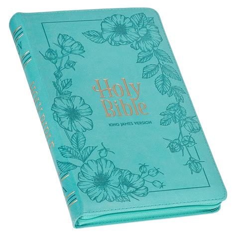 Teal Faux Leather King James Version Deluxe T Bible With Thumb Index