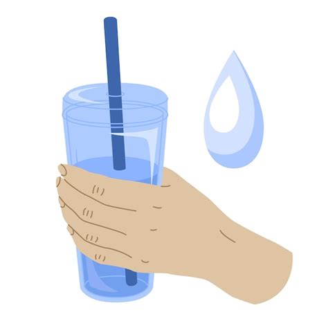 Premium Vector Printa Hand Holds A Glass Of Water Container For