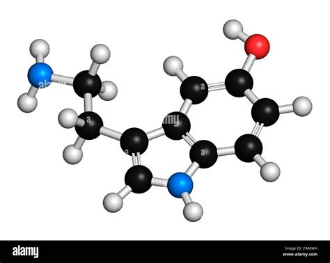 Mol Cula De Neurotransmisor Serotonina Los Tomos Son Representados