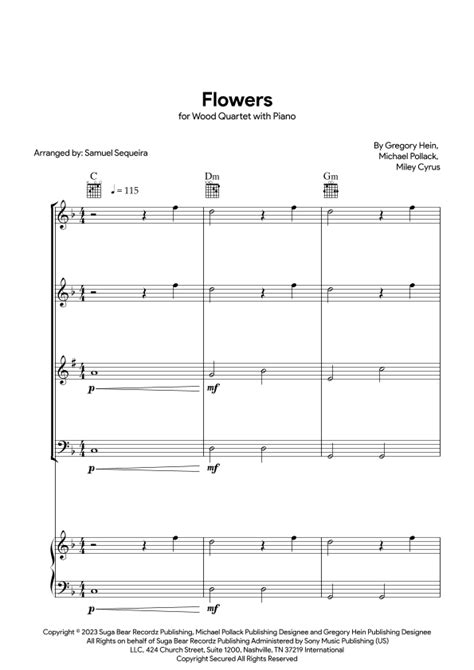 Flowers Arr Samuel Sequeira By Miley Cyrus Sheet Music For Performance Ensemble At Sheet