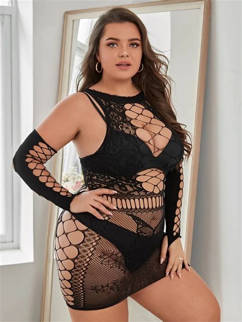 Hot Sale Sexy Fishnet Lingerie Plus Size For Lbs Women Erotic Lingerie Lace For Female