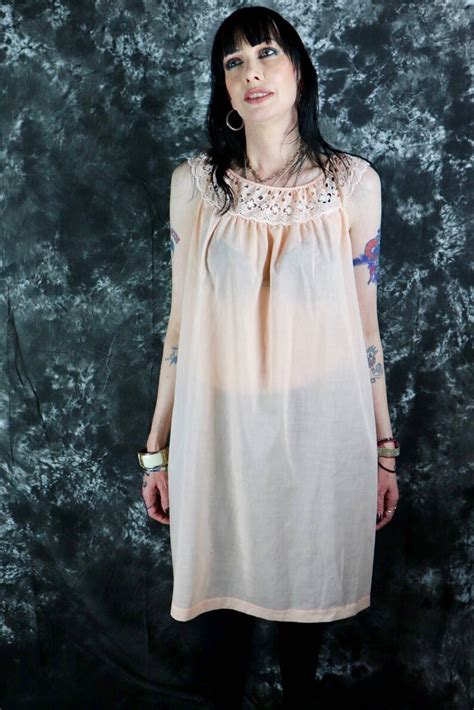 Vintage 1960s Sheer Rose Pink Babydoll Lingerie Top Size Etsy UK