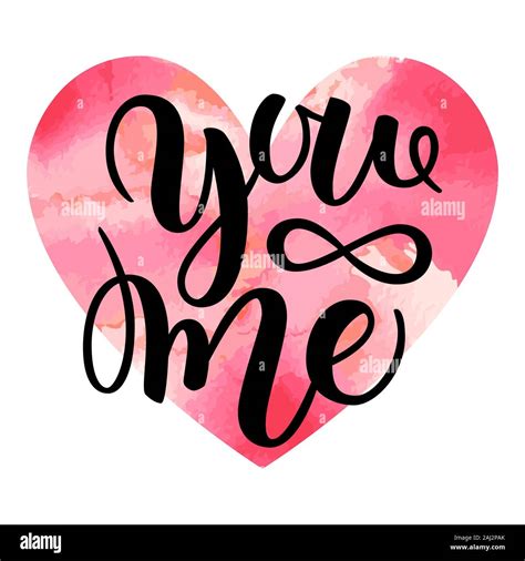 You And Me Modern Calligraphy Lettering Design For Typography Poster