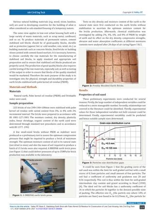 Stabilising Earth Brick With Palm Kernel Oil Residue For Construction