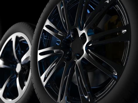 premium photo auto wheels  chrome rims close   render