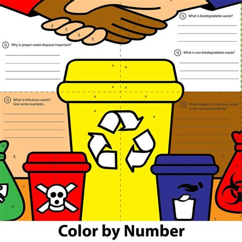 earth day collaborative poster waste segregationwriting color spring