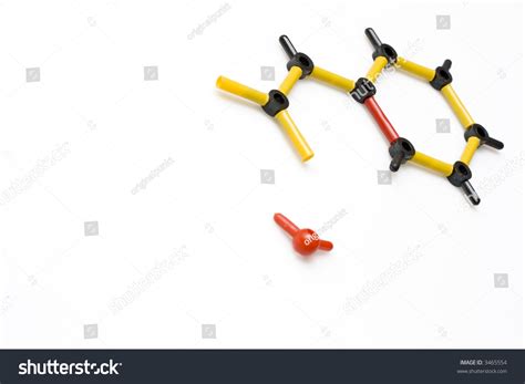 broken molecule structure isolated  white stock photo