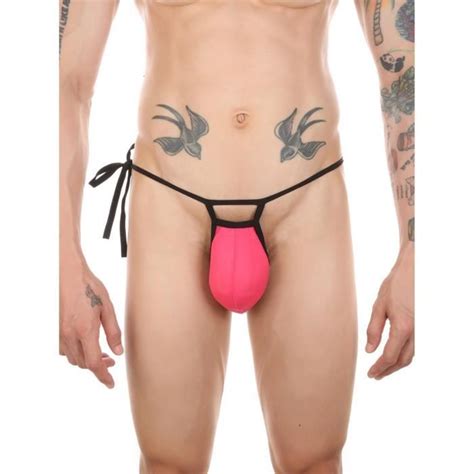 Iixpin Micro Bikini Homme Sexy G String Ficelle T Back Thong Tanga Briefs Underwear Rose