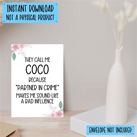 Coco Printable Card Printable Card For Coco Funny Coco Card Coco