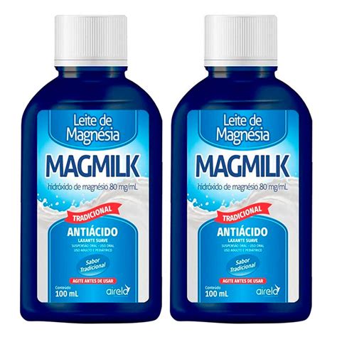 O Que É Leite De Magnésia - Kit 2 Leite de Magnésia Magmilk Tradicional 100ml - Drogaria Araujo