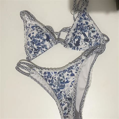 Blue Bikini Set Unbranded Size Small Fits Depop