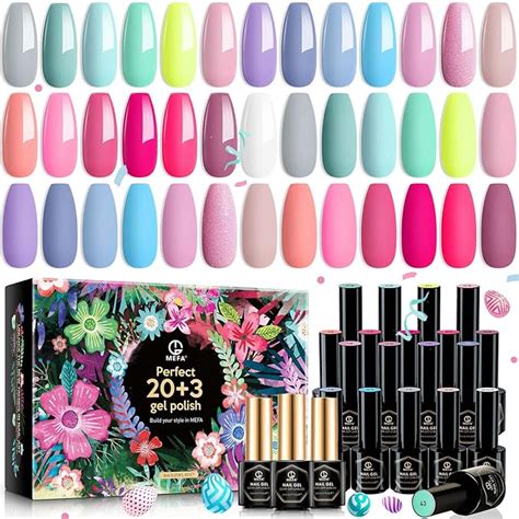 Amazon Mefa Gel Nail Polish Set Pcs Spring Pastel Hot Pink Sage Green Blue Cotton