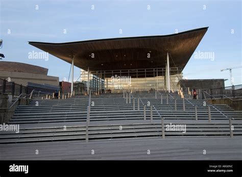 Cardiff Bay Exterior Of National Assembly Of Wales Debating Chamber